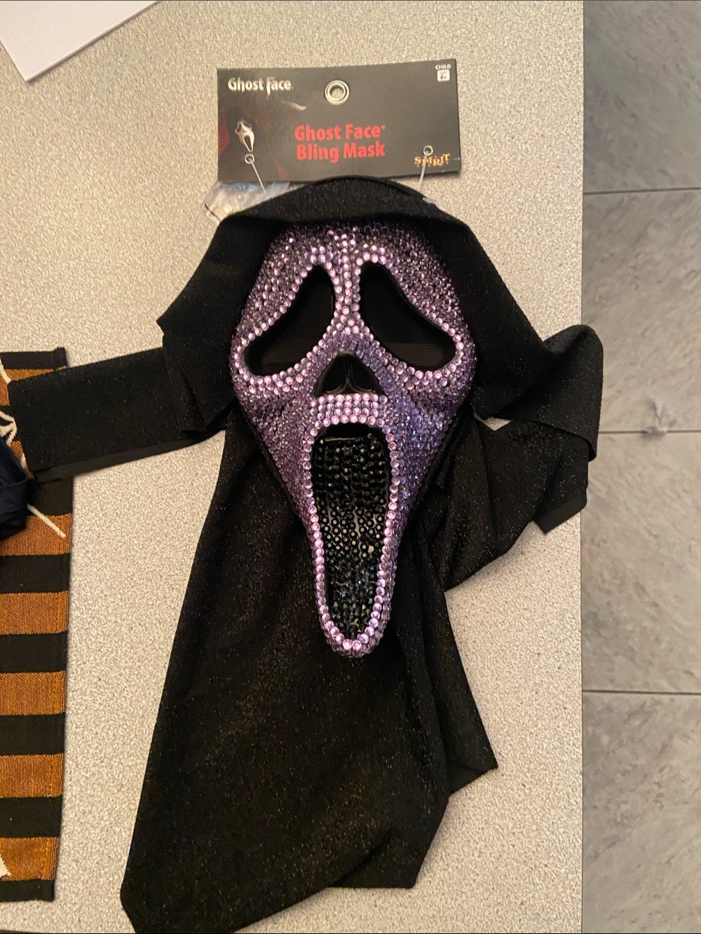 Spirit Ghost Face Bling Mask - Purple and Black